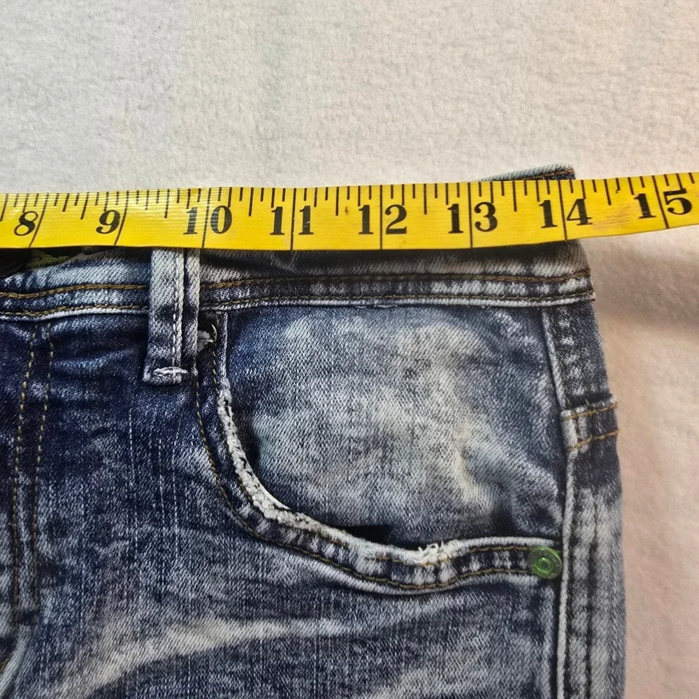 Preme Moto Biker Denim Jeans Mens Sz‎ 28x31 Skinny Distressed Stretch